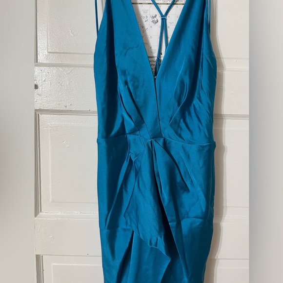 Jonathan Simhkai Giana Draped Gown in Phthalo Blue Size 6 Nwot . - Picture 3 of 11